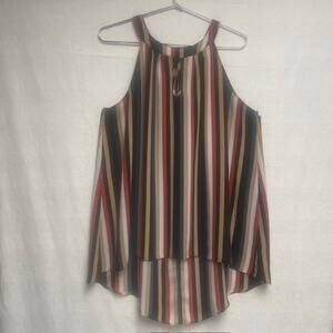 Torrid Sleeveless Striped Multicolor Hi-Low Women's Tank Top - Size 1